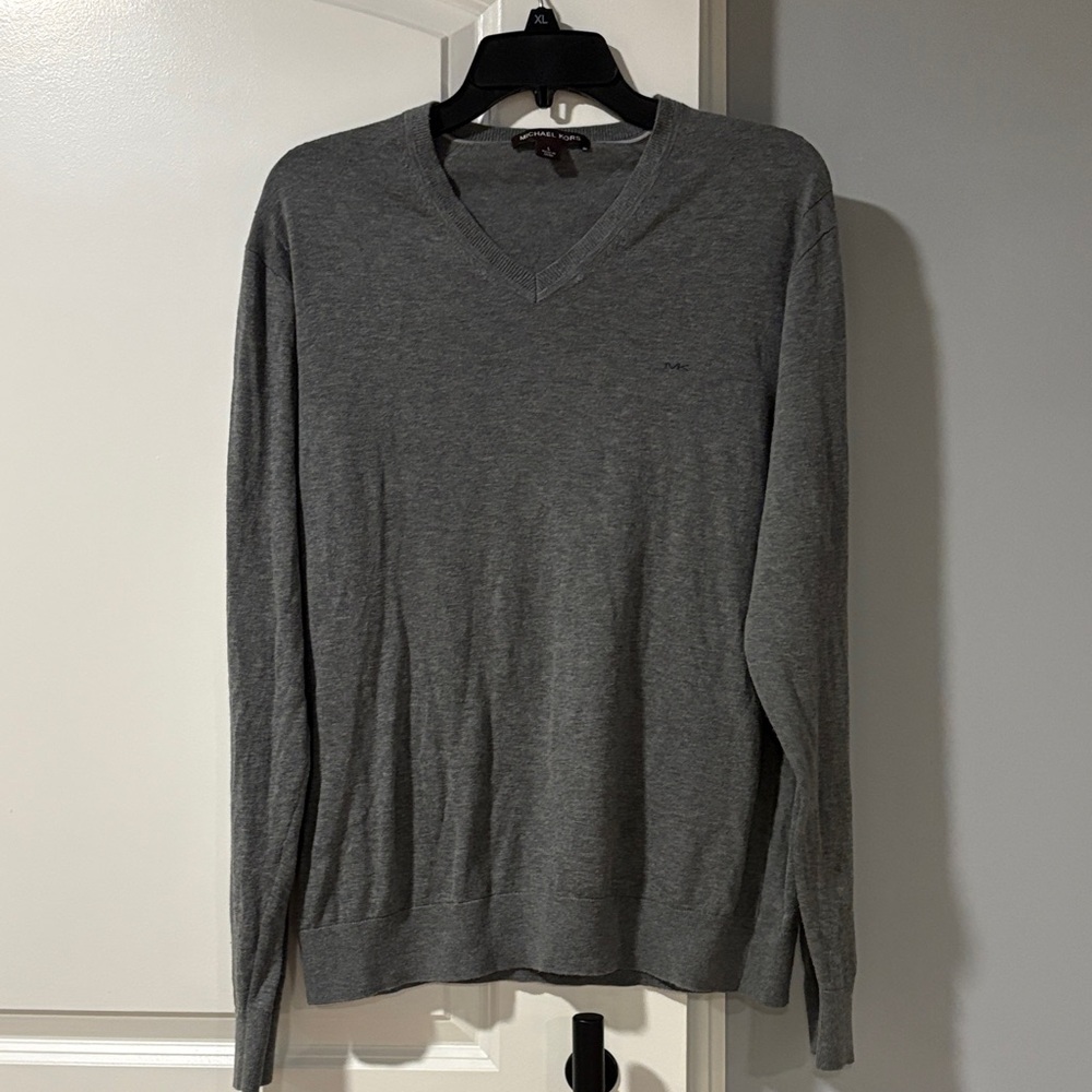 Michael Kors Charcoal V-Neck Men's Sweater